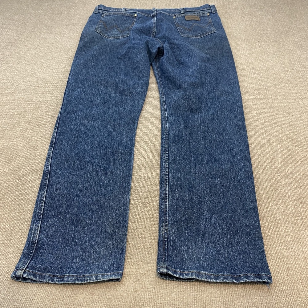 Wrangler 47 Cowboy Cut Jeans Mens 42x34 Blue Med Wash Bootcut Western Denim